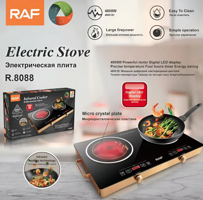 RAF Radiant Infrared Cooker R.8808 - Double Burner 4800 Watts